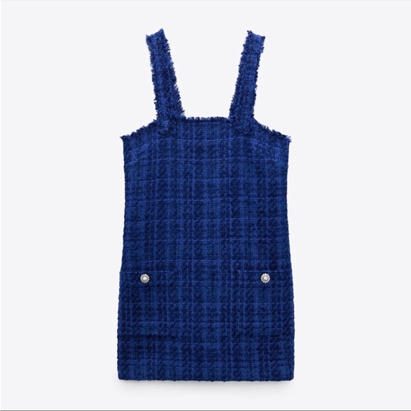 Zara Tweed Button Overalls Dress - Picture 3 of 7